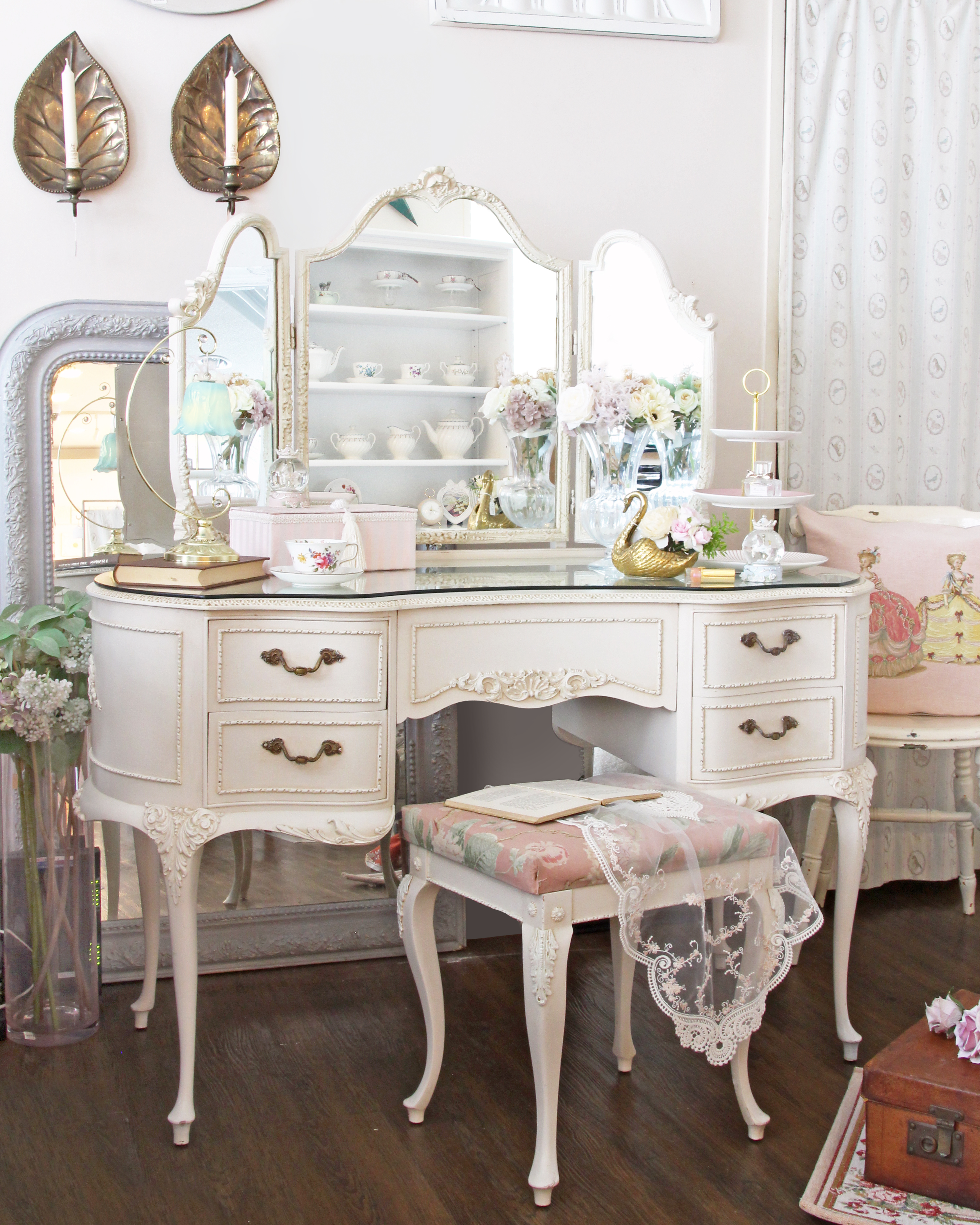 アンティークドレッサー/ヴィンテージ/1950年代製造/美品/三面鏡