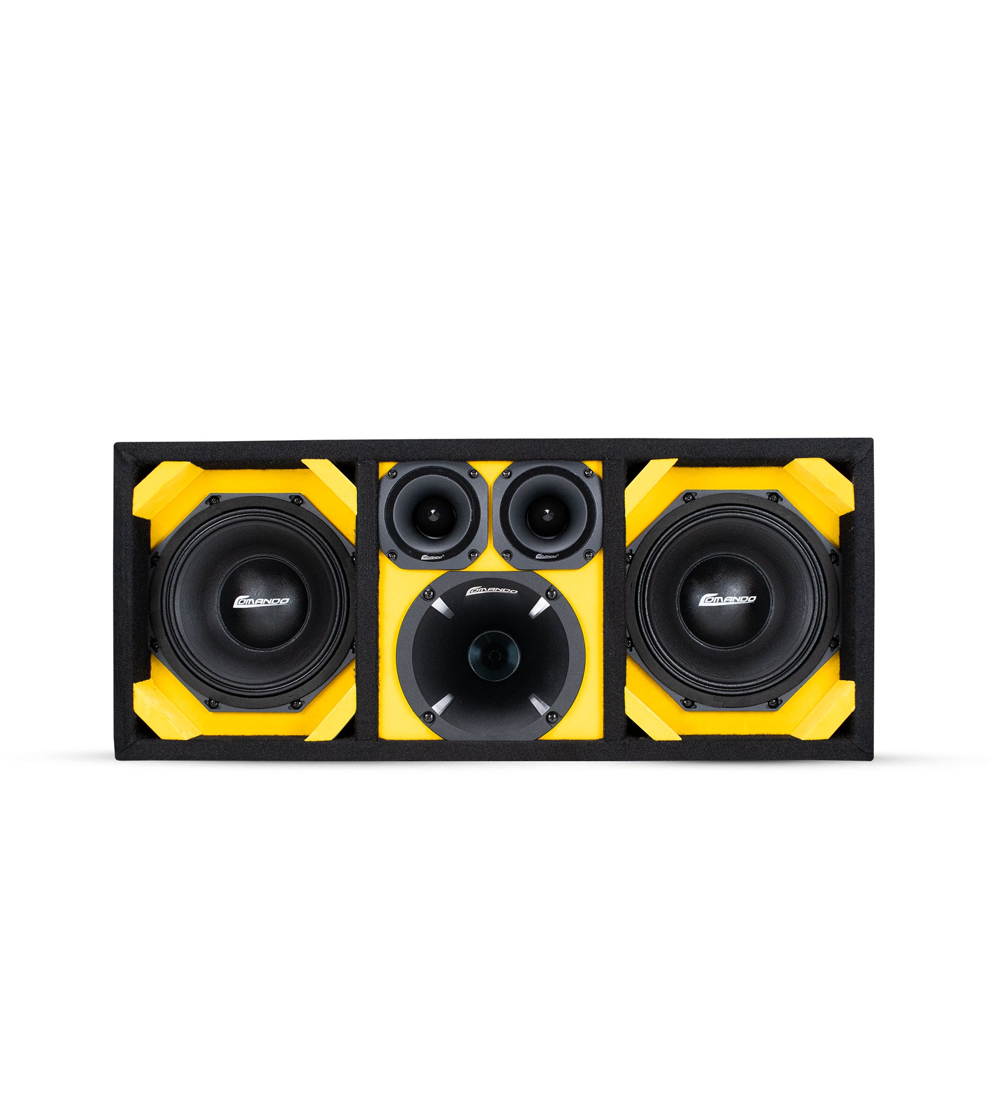 KTPON-208YELLOW / DUAL 8'' YELLOW/BLACK LOADED PORTED BOX