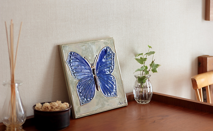 Lisa Larson/リサ・ラーソン/FJARILSPLATTOR/蝶の陶板【廃盤のため在庫