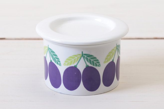 ヴィンテージ】Arabia/アラビア/Pomona/ポモナ/ジャムポット/プラム(小