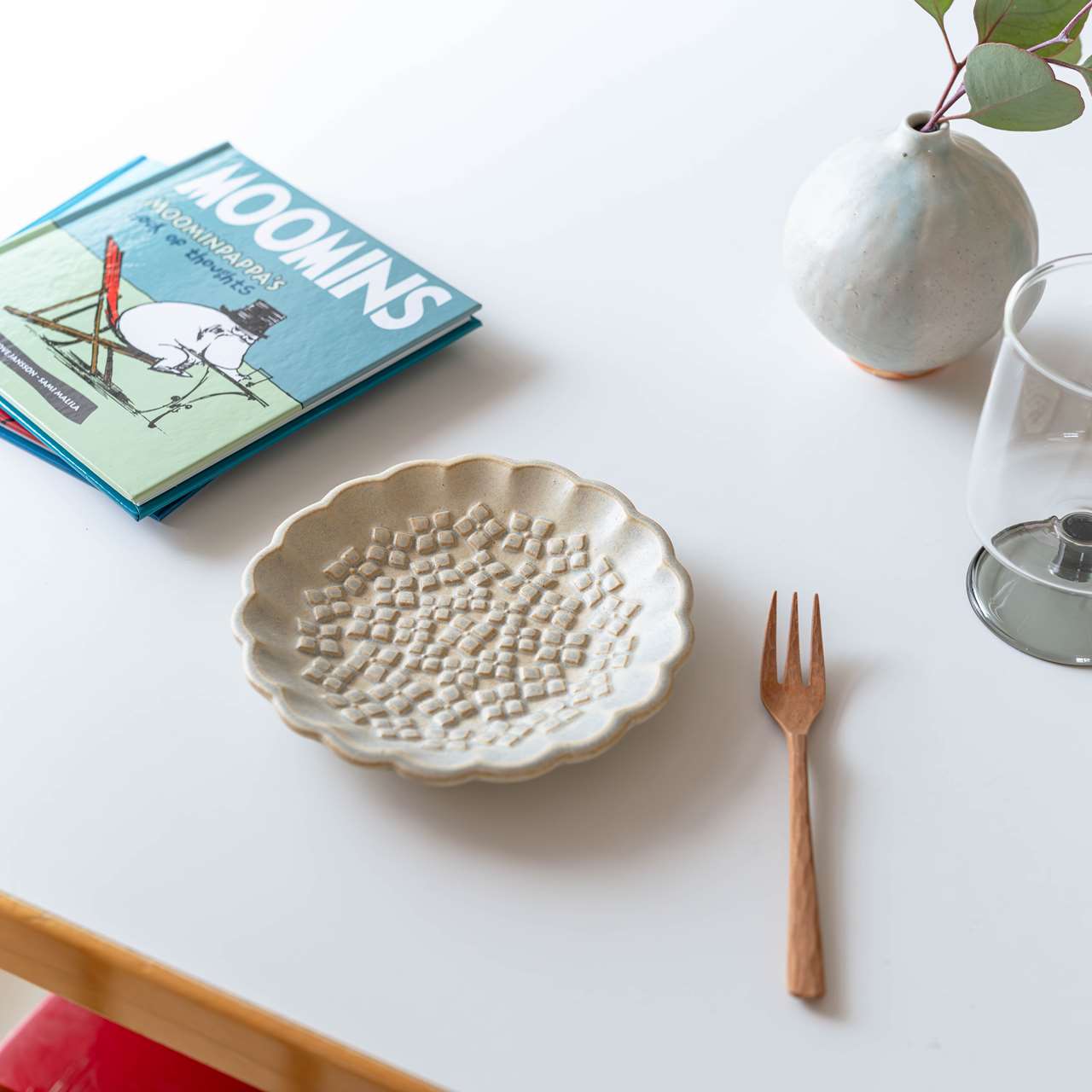 よしざわ窯｜秋色あじさいのお皿 フロストグリーン COMFOTA 北欧雑貨店