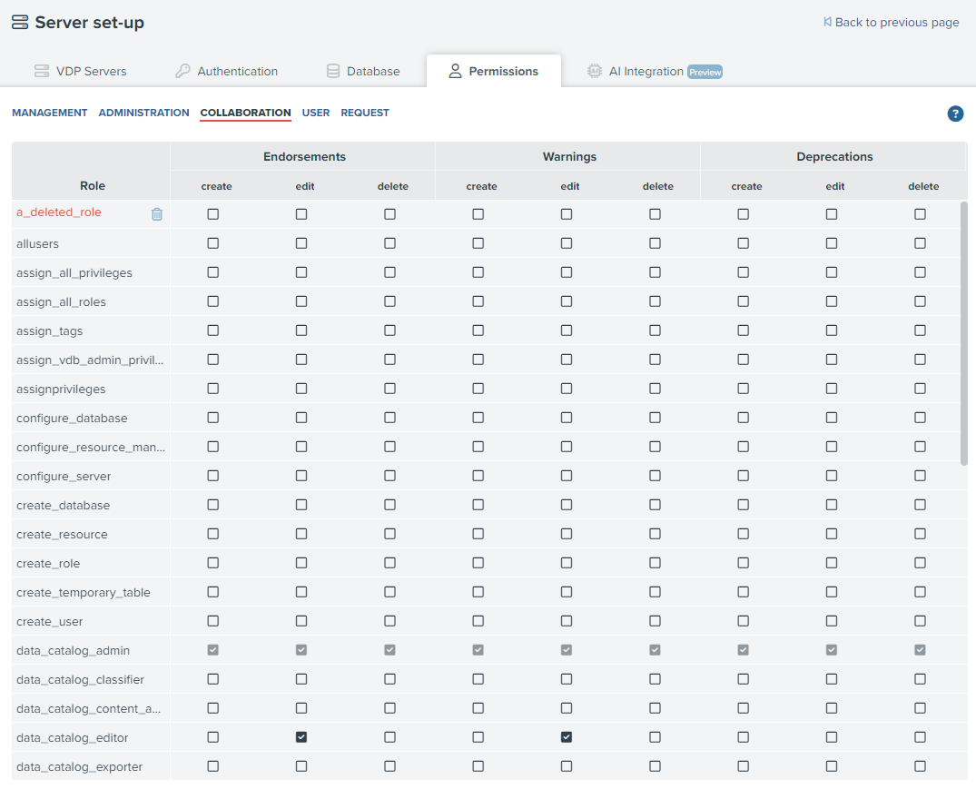 サーバー設定 — Data Catalog ガイド 8.0