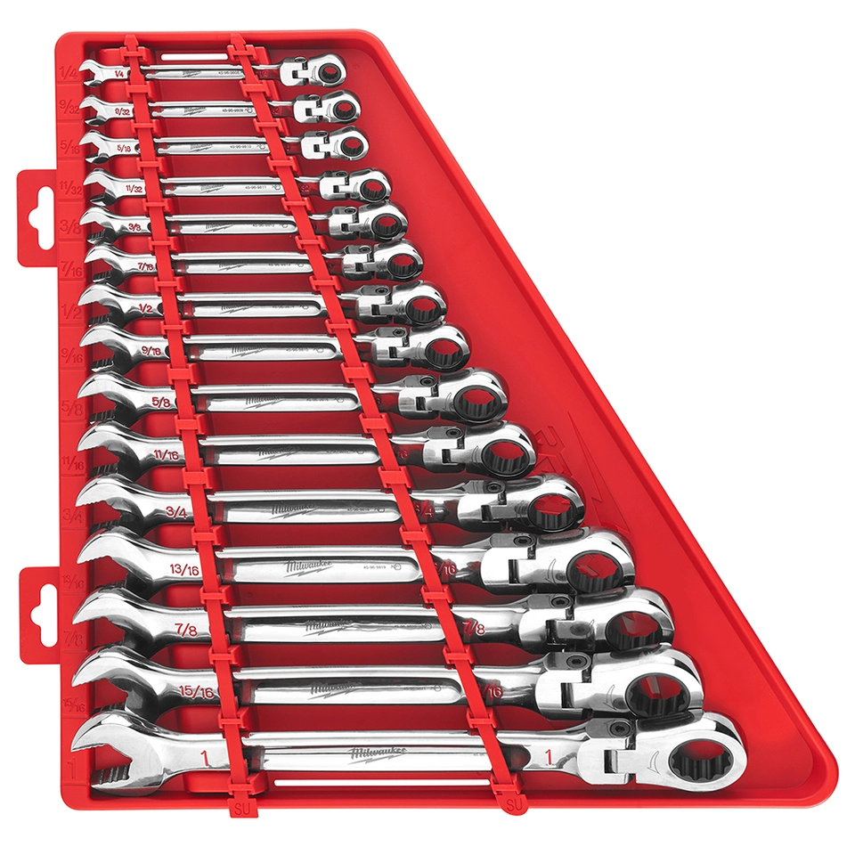 Milwaukee Tool - Combination Wrench Set: 15 Pc, 1/4 in - 1 in