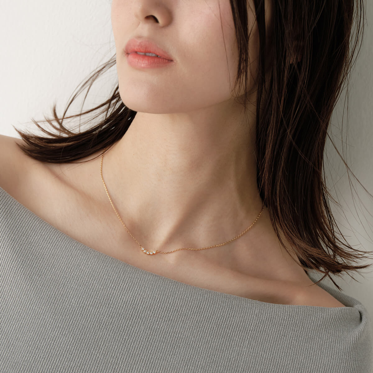 直営店限定】Lierrey カーブ ネックレス（レディース／長さ：42cm