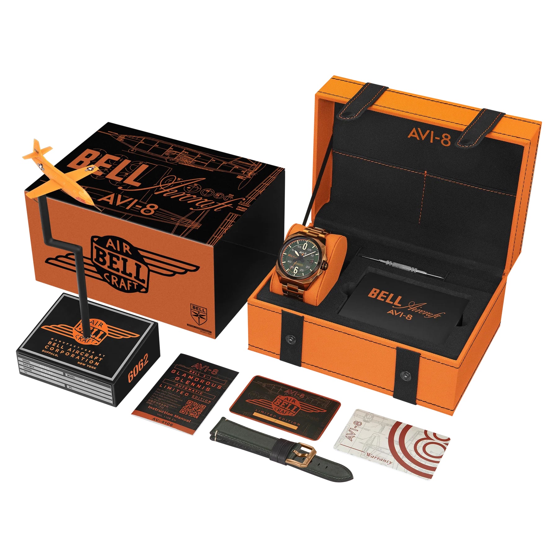 AVI-8 BELL X-1 Glamorous Glennis Automatic Mojave Green AV-4106-44