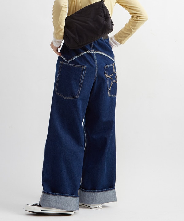 DENIM SWITCHING WIDE PANTS｜CONVERSE TOKYO (コンバーストウキョウ