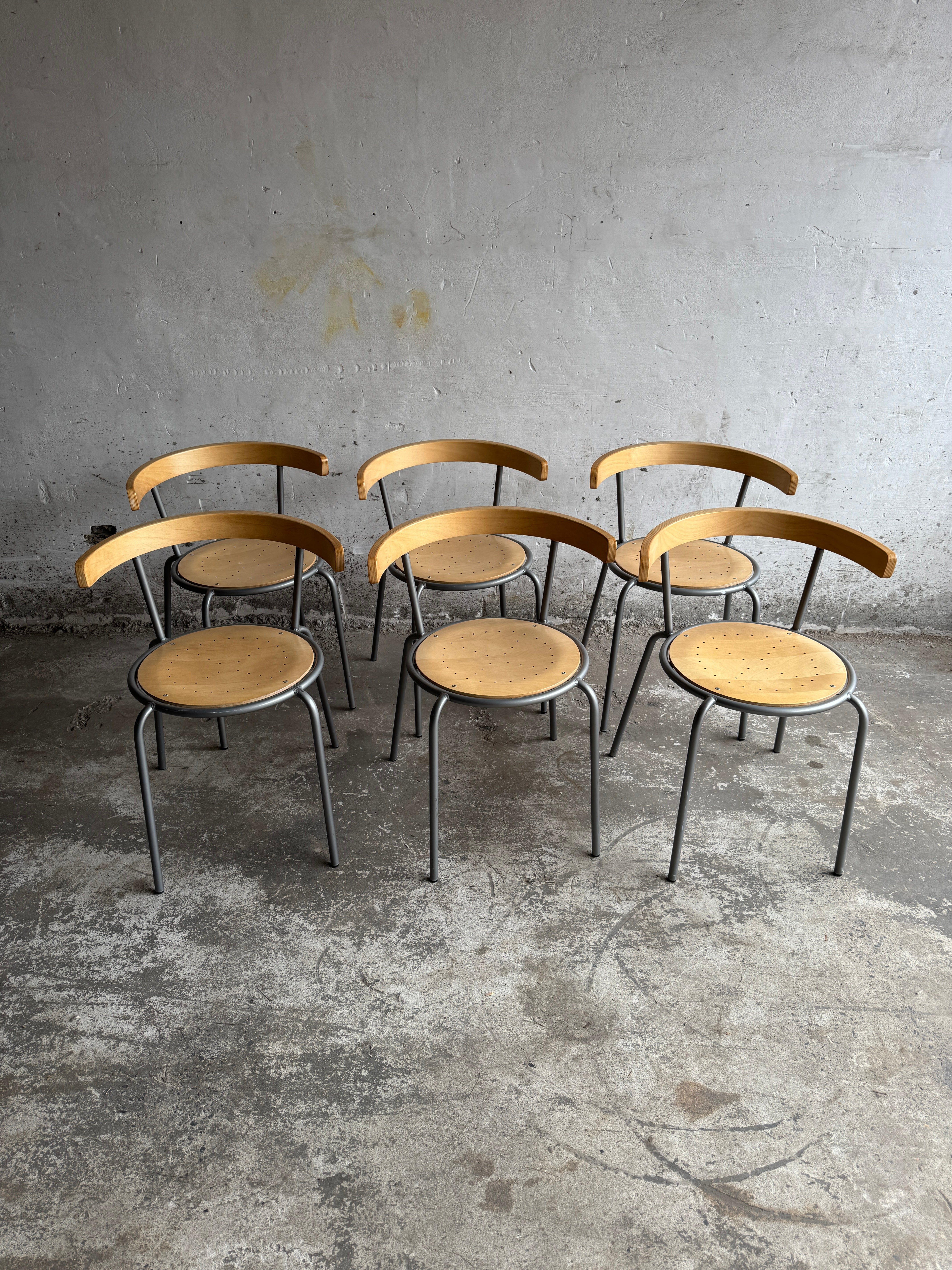 Set of 6 Vintage IKEA Korpo Chairs – 1990s Postmodern Design