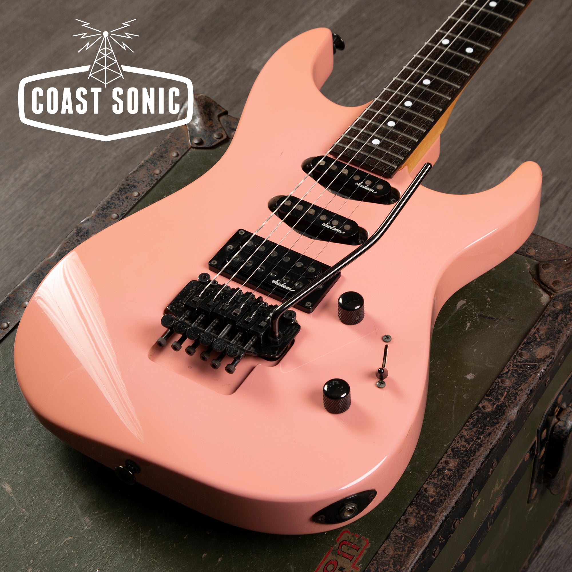 1990 Charvel by Jackson DK-065-SSH Model 3 Superstrat Shell Pink made