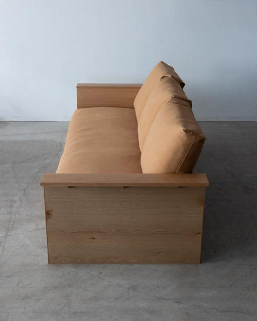 廃盤特価］3.5Pソファ ジム オーク材 / 張地 8号帆布マスタード色