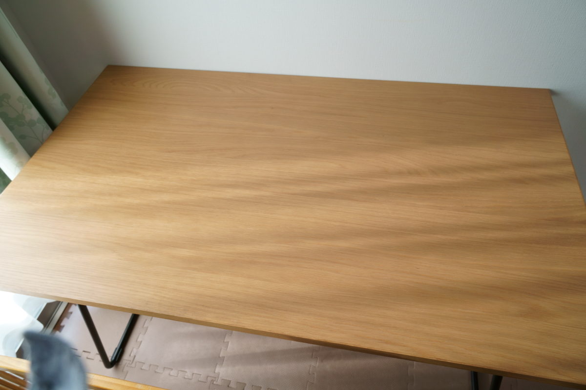 作業スペースに最適！！無印良品の【折りたたみテーブル120cmオーク