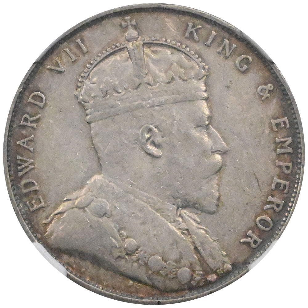 英領マレーシア 1907 エドワード7世 1ドル 銀貨 NGC AU53 6653466052