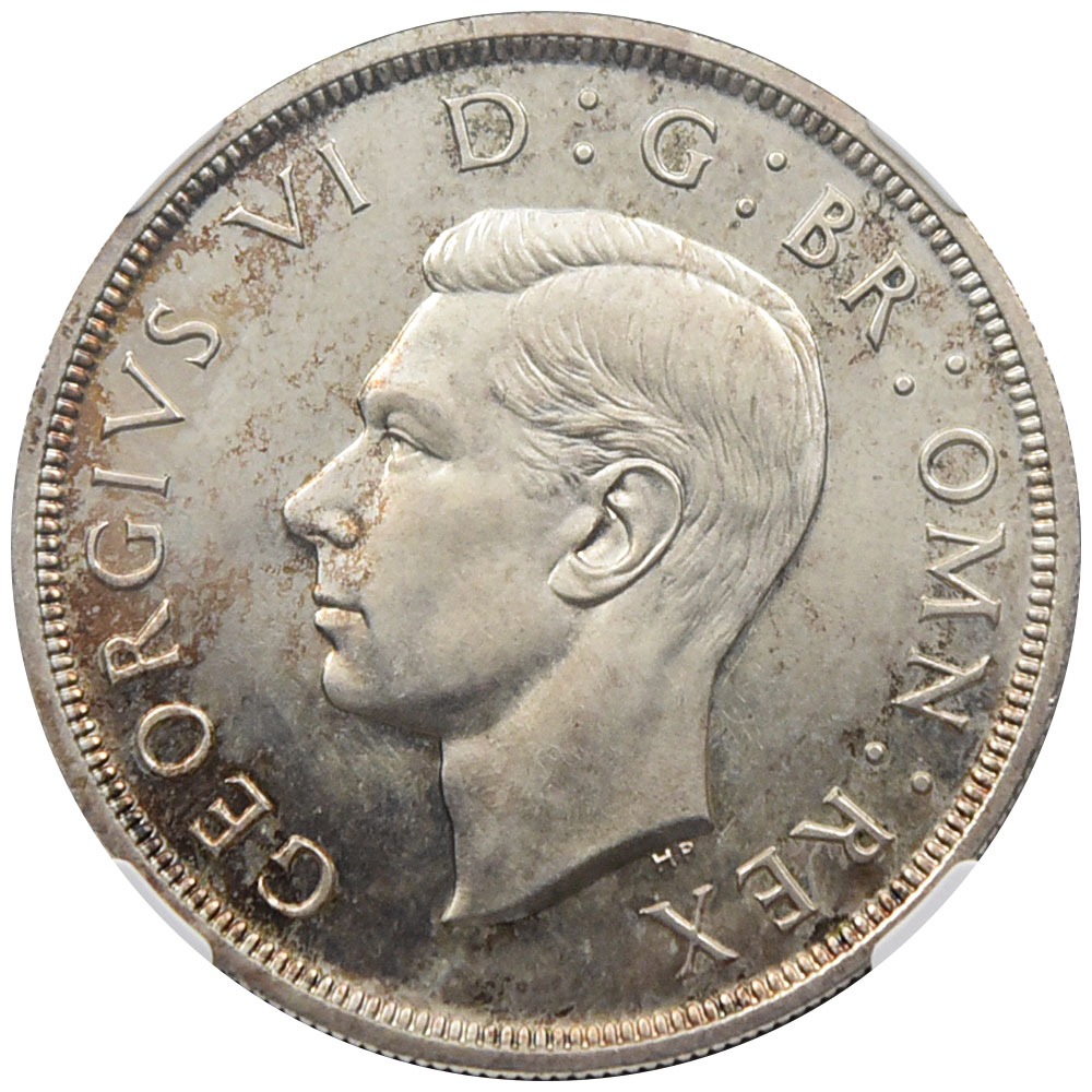 5枚セット】イギリス 1937 ジョージ6世 クラウン ハーフクラウン 2