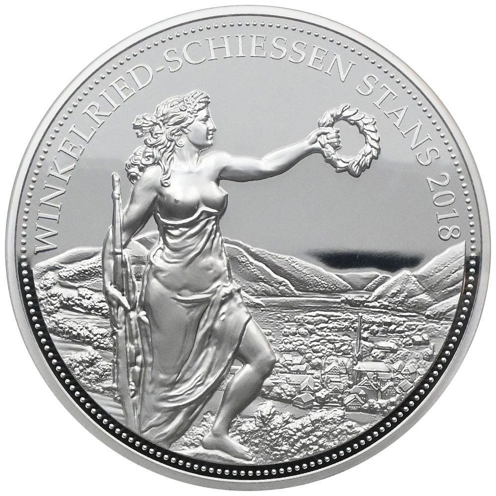 スイス 2018 100フラン 銀貨 NGC PF70UC シュタンス射撃祭 4652684064