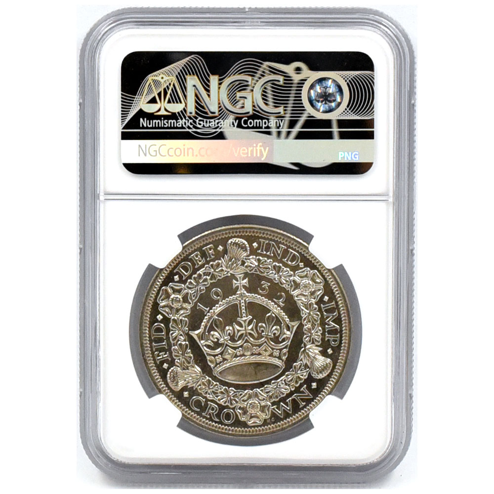 イギリス 1932 ジョージ5世 クラウン 銀貨 NGC MS62 6769379003