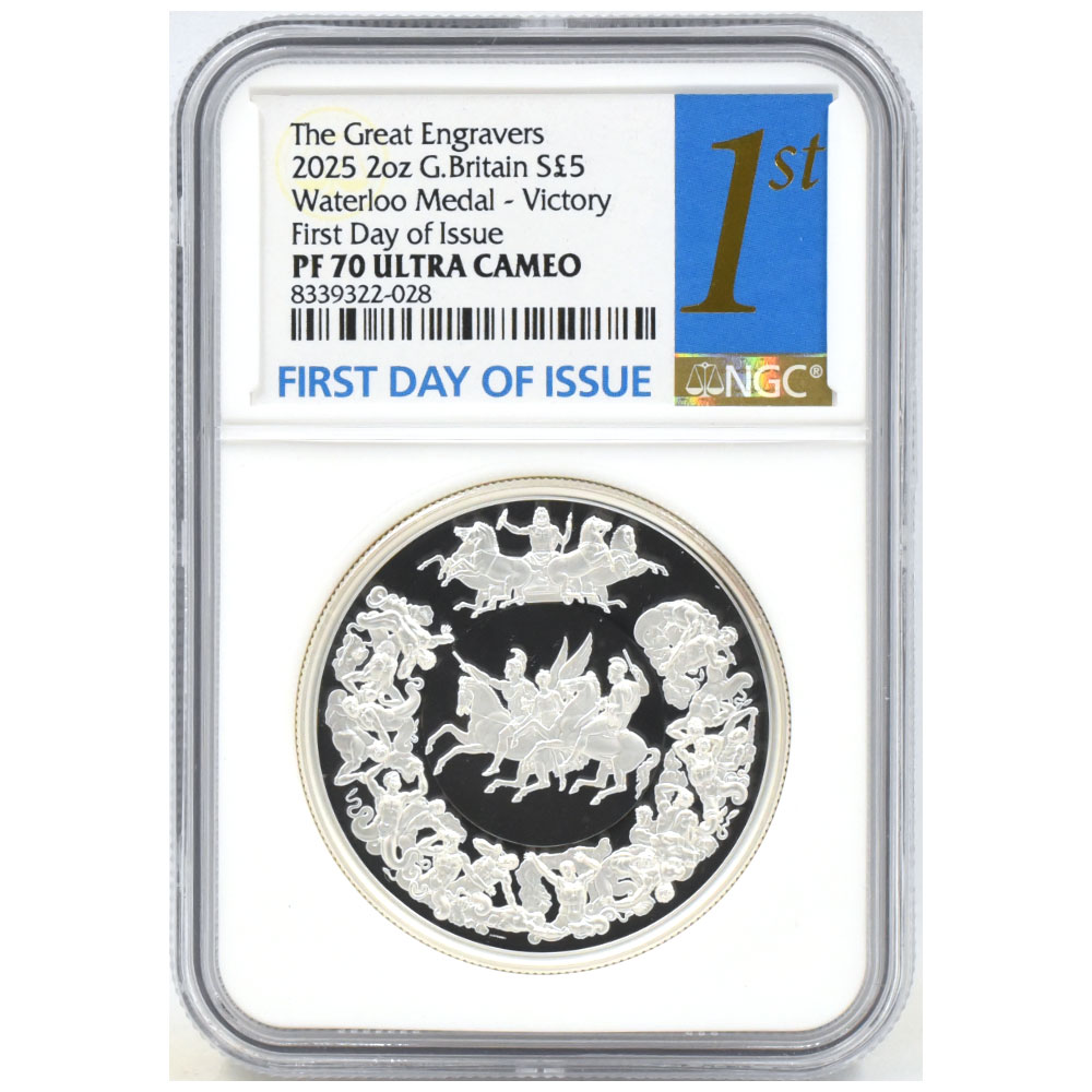 イギリス 2025 チャールズ3世 5ポンド 2オンス 銀貨 NGC PF70UC