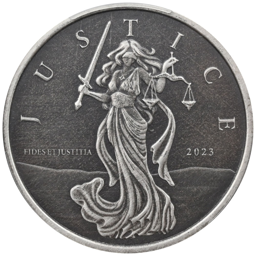 ジブラルタル 2023 1ポンド 1オンス 銀貨 PCGS MS65 正義の女神