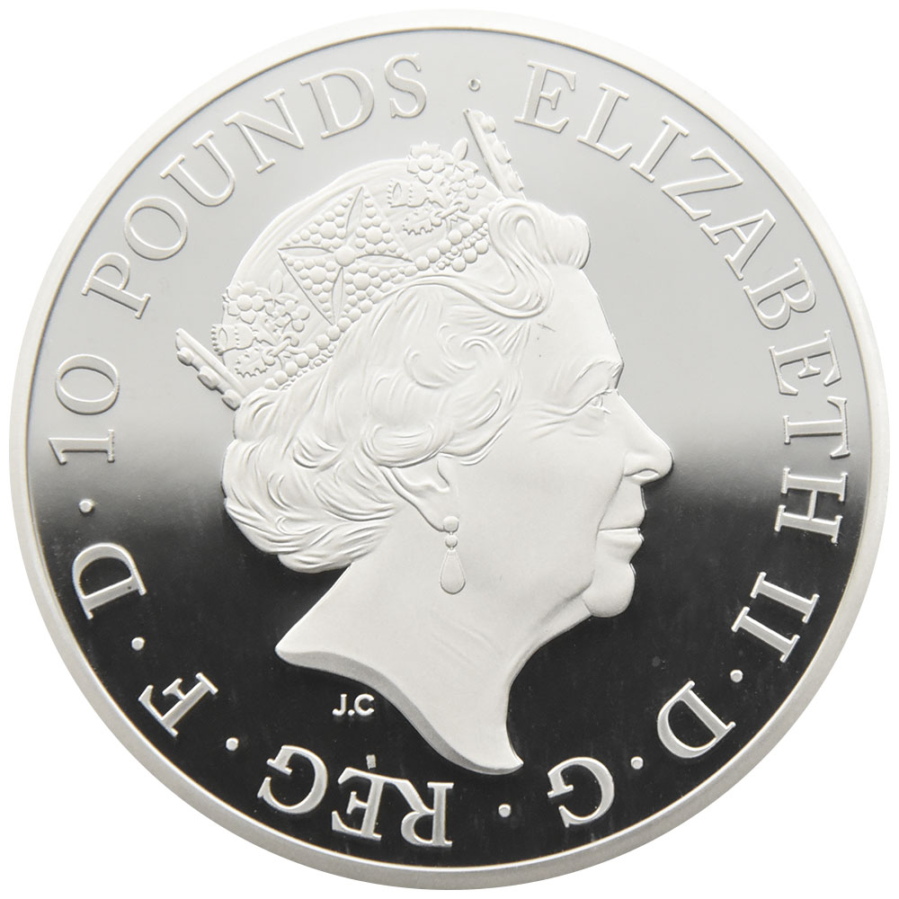イギリス 2020 エリザベス2世 10ポンド10オンス 銀貨 NGC PF 68 ULTRA