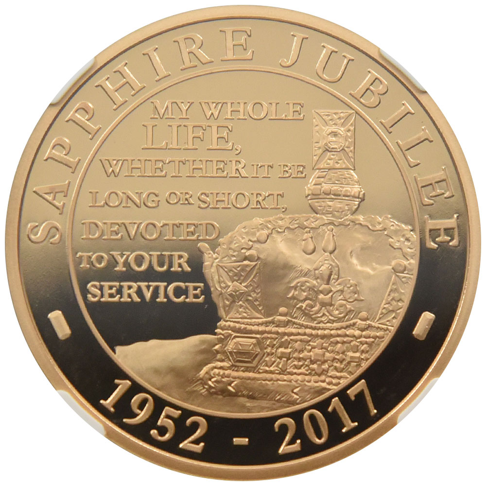 イギリス 2017 エリザベス2世 5ポンド 金貨 NGC PF 70 ULTRA CAMEO