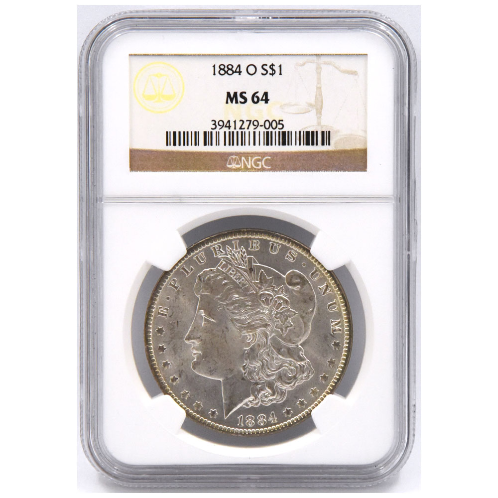 アメリカ 1884 1ドル 銀貨 NGC MS 64 モルガンダラー 3941279005