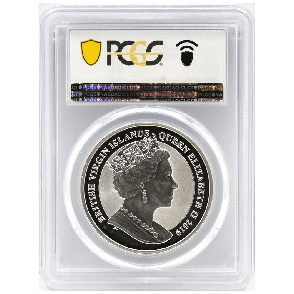 ヴァージン諸島 2019-PM エリザベス2世 1ドル1オンス 銀貨 PCGS MS68
