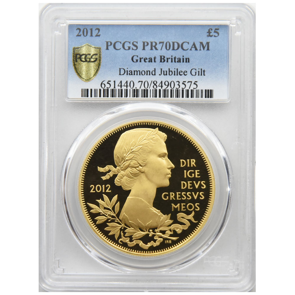 イギリス 2012 エリザベス2世 5ポンド 銀貨 PCGS PR70DCAM