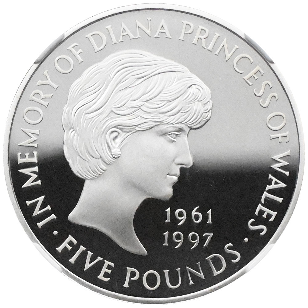 イギリス 1999 エリザベス2世 5ポンド 銀貨 NGC PF 69 ULTRA CAMEO