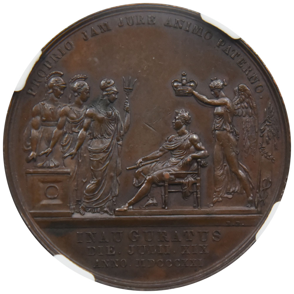 イギリス 1821 ジョージ4世 メダル 銅貨 NGC AU 58 BN 戴冠記念 3835866007