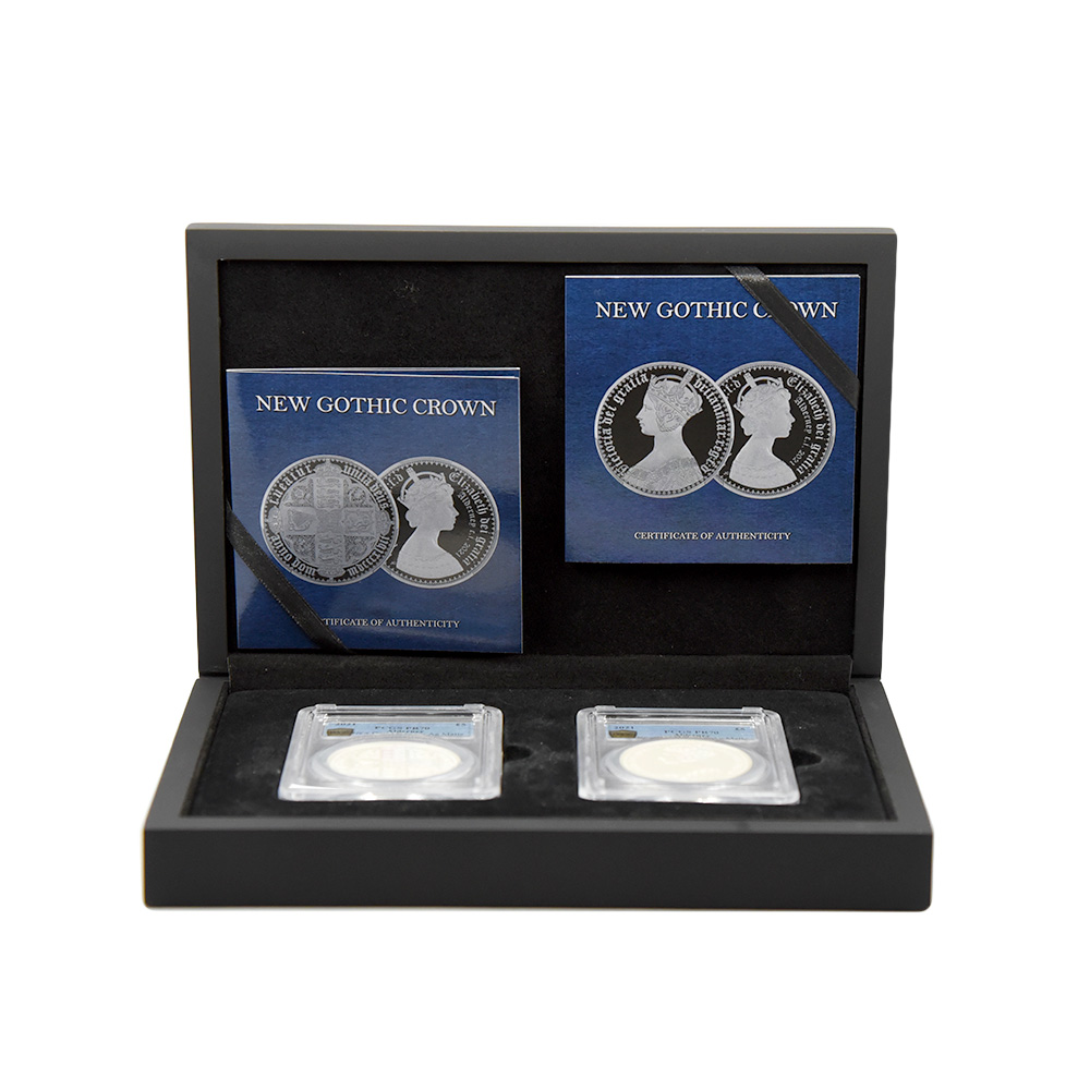 2枚セット】オルダニー島 2021 エリザベス2世 5ポンド 銀貨 PCGS PR70