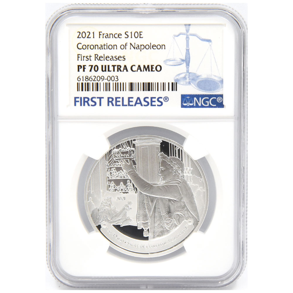 フランス 2021 10ユーロ 銀貨 NGC PF70UC ナポレオン戴冠式200周年記念