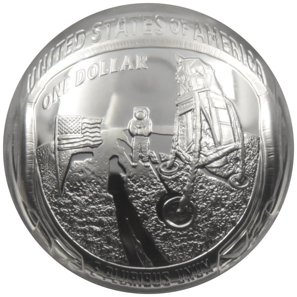 アメリカ 2019 1ドル 銀貨 PCGS PR70DCAM アポロ11号月面着陸50周年