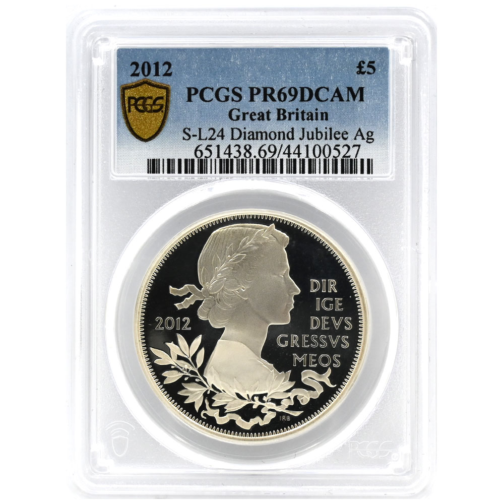 イギリス 2012 エリザベス2世 5ポンド 銀貨 PCGS PR69DCAM