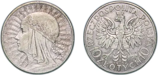 1932 MW 10 Złotych (Polonia) (NGC AU 58) - Warsaw Mint - Poland
