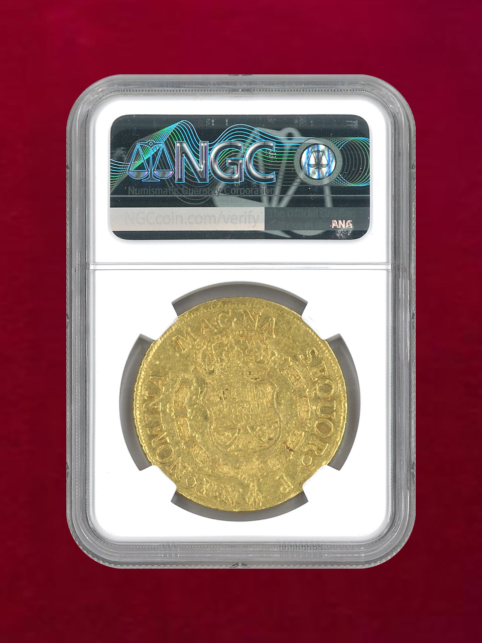 コロンビア】8エスクード 金貨 1770PN J COLOMBIA NGC VF 35［A