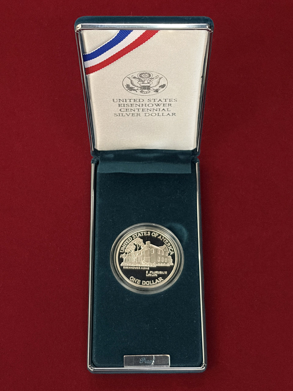 アメリカ】アイゼンハワー生誕100年記念 1ドル 銀貨 プルーフ 1990P［B