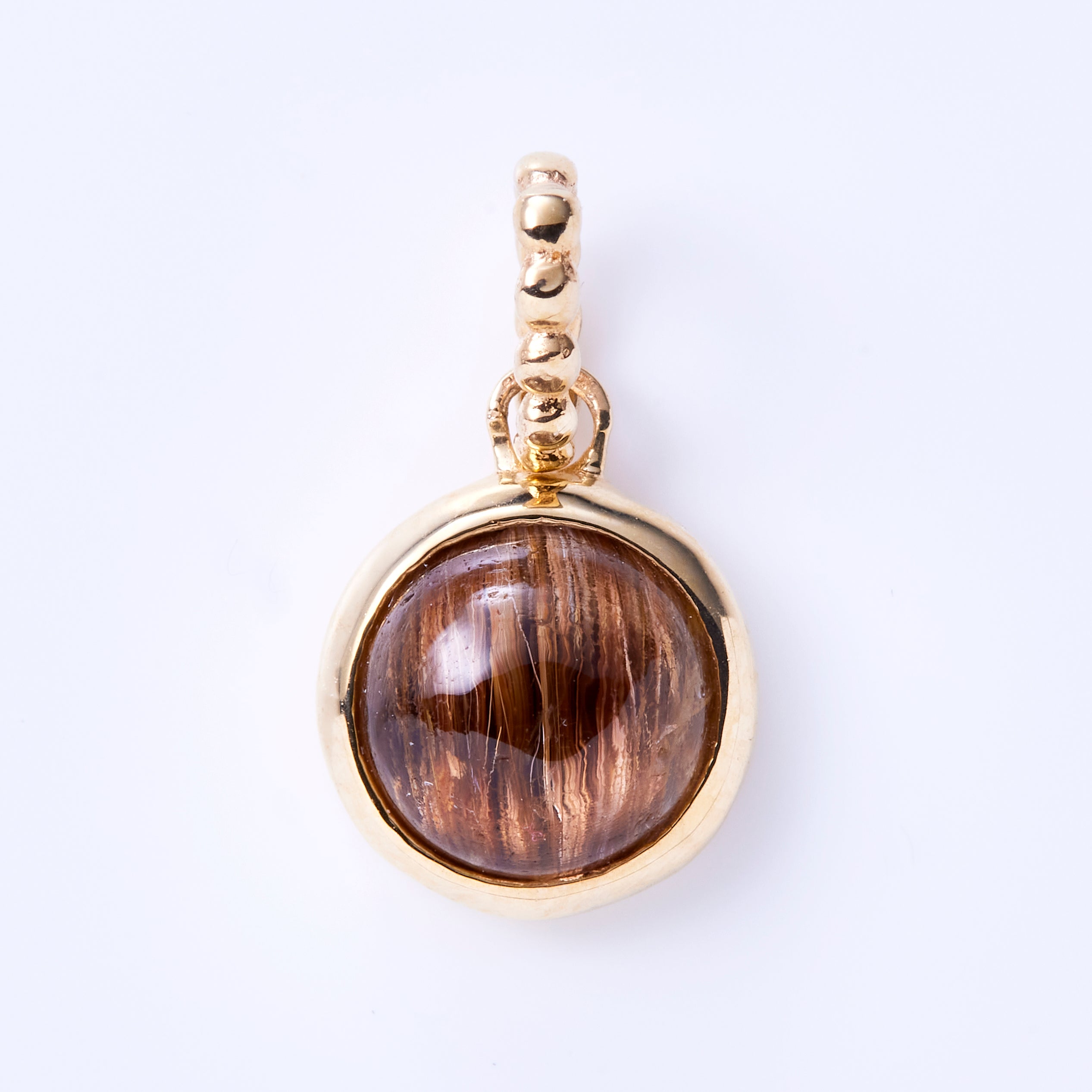 K10YG ゴールデン ルチルクォーツ エレーヌ ペンダントトップ ブラウン