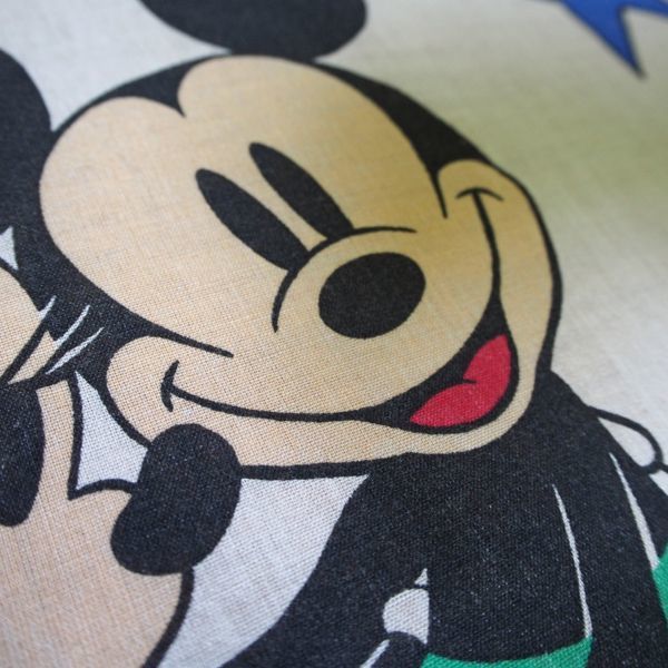 ビンテージシーツ ミッキー＆ミニー 星・月柄