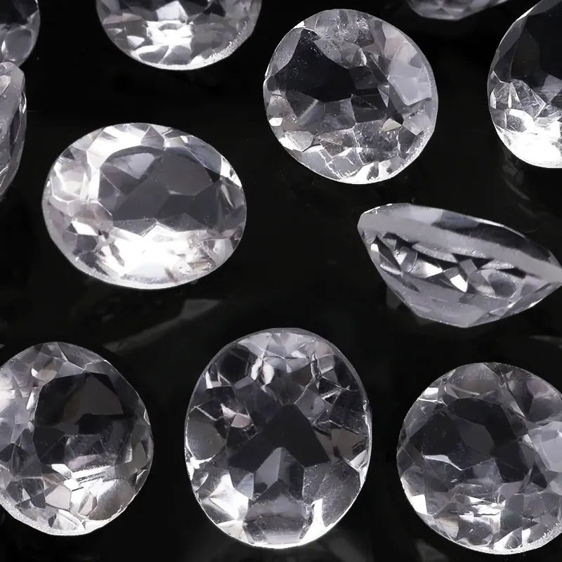 ブラジル産 天然水晶 クリスタルクォーツ オーバルファセットカット