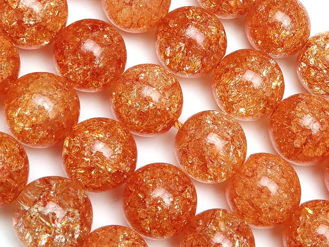 オレンジクラッククリスタル 丸玉 10mm【1連販売】 | 天然石専門店