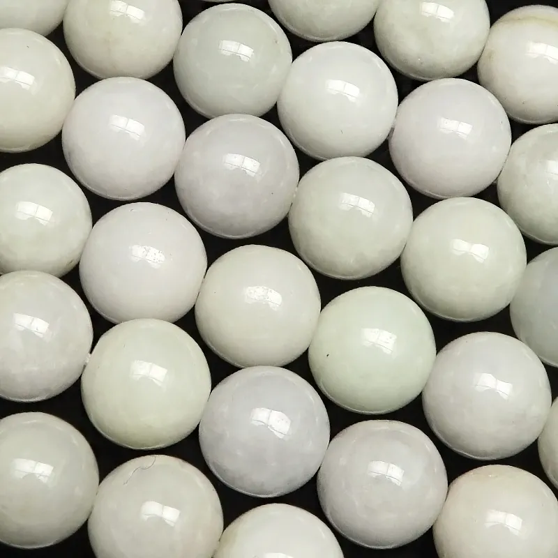 ビルマ産 白翡翠 ホワイトジェダイト 丸玉 8mm【1連販売】 | 天然石