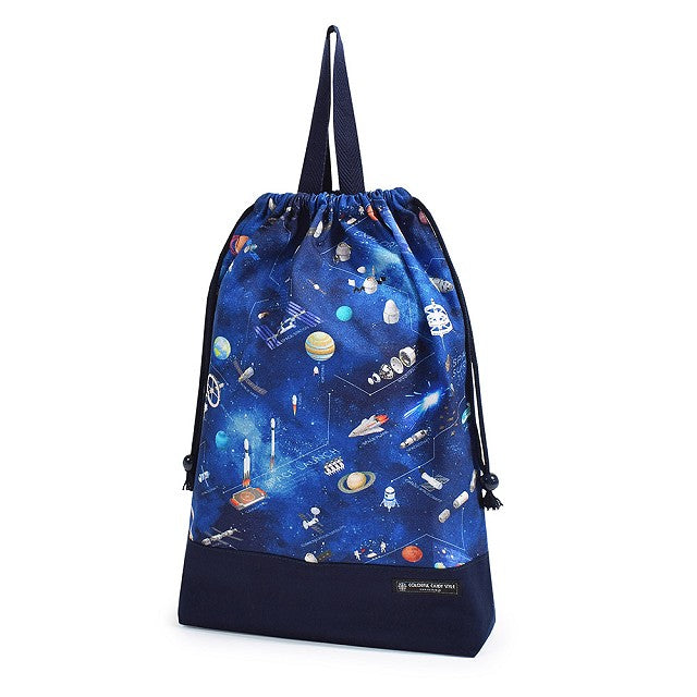 ゆうパケット対応 巾着 大 体操服袋(ネームタグ付き) 持ち手マチ付き