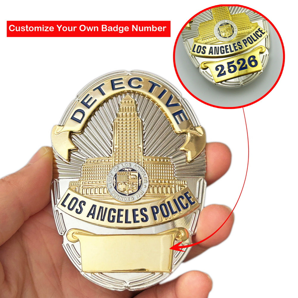 LAPD Detective Los Angeles Police Badge *Customizable Badge Number