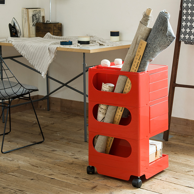 BOBY WAGON ボビーワゴン 4段4トレイ RED｜ボビーワゴン4段 | THE