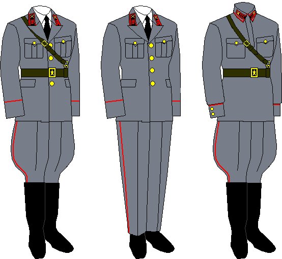 第二次大戦中のソ連軍 労農赤軍の制服、階級章、兵科色 1935年式