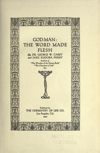 God-man by George Washington Carey | Open Library