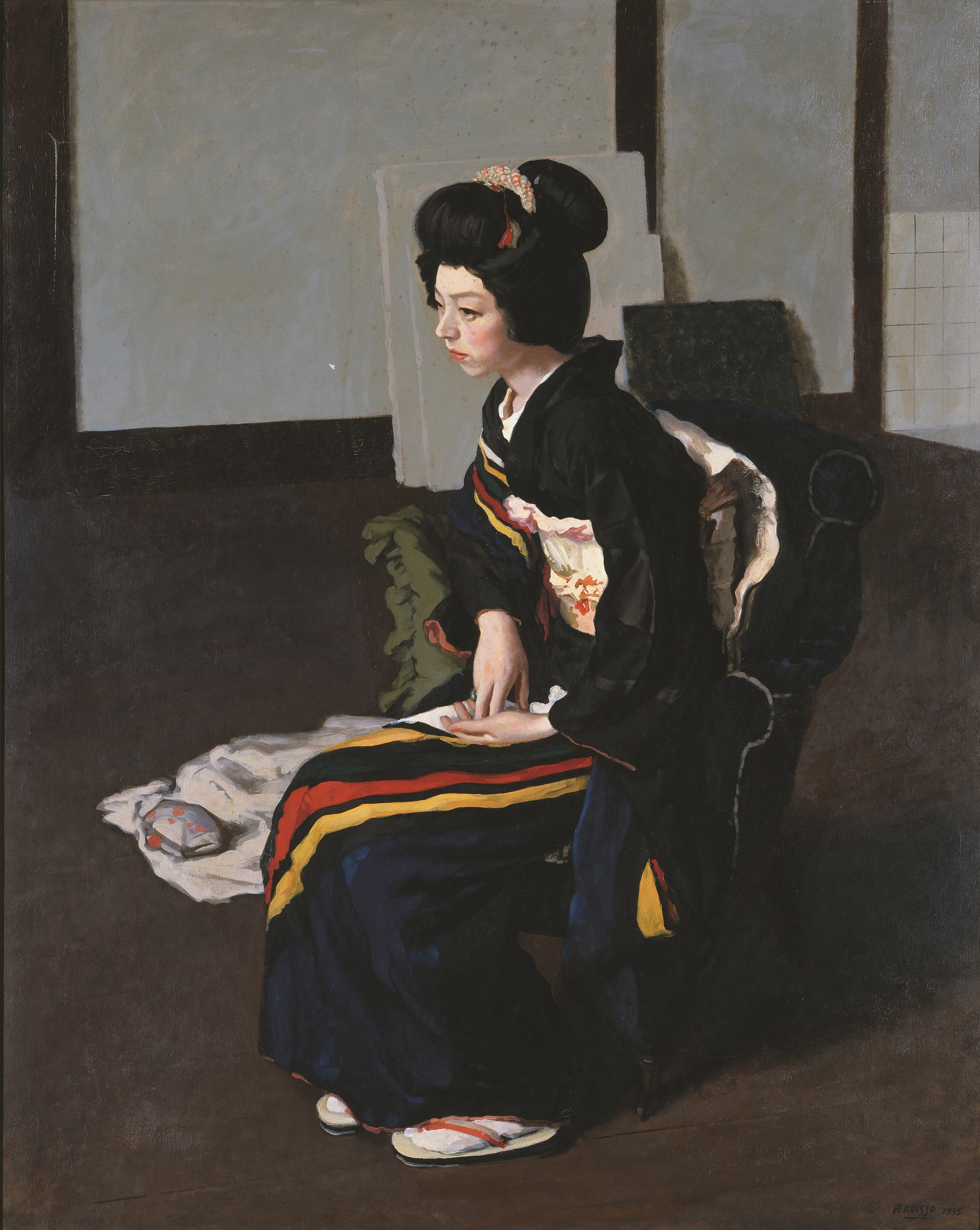 洋画家、小磯良平の代表作「日本髪の娘」 約90年ぶりに韓国から里帰り