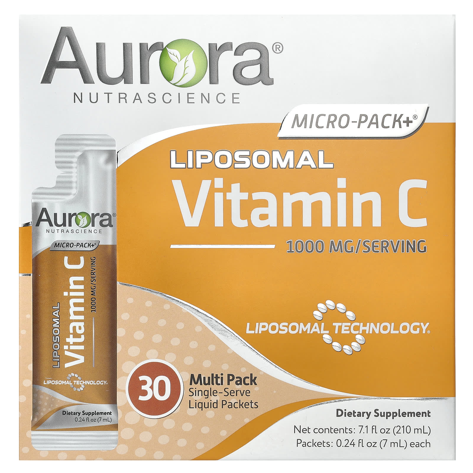 Micro-Pack+®, Liposomal Vitamin C, 30 Packets, 0.24 fl oz (7 ml) Each
