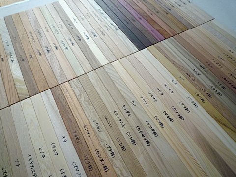 木のサンプルスティック／インテリアとしての木材サンプル／木の店