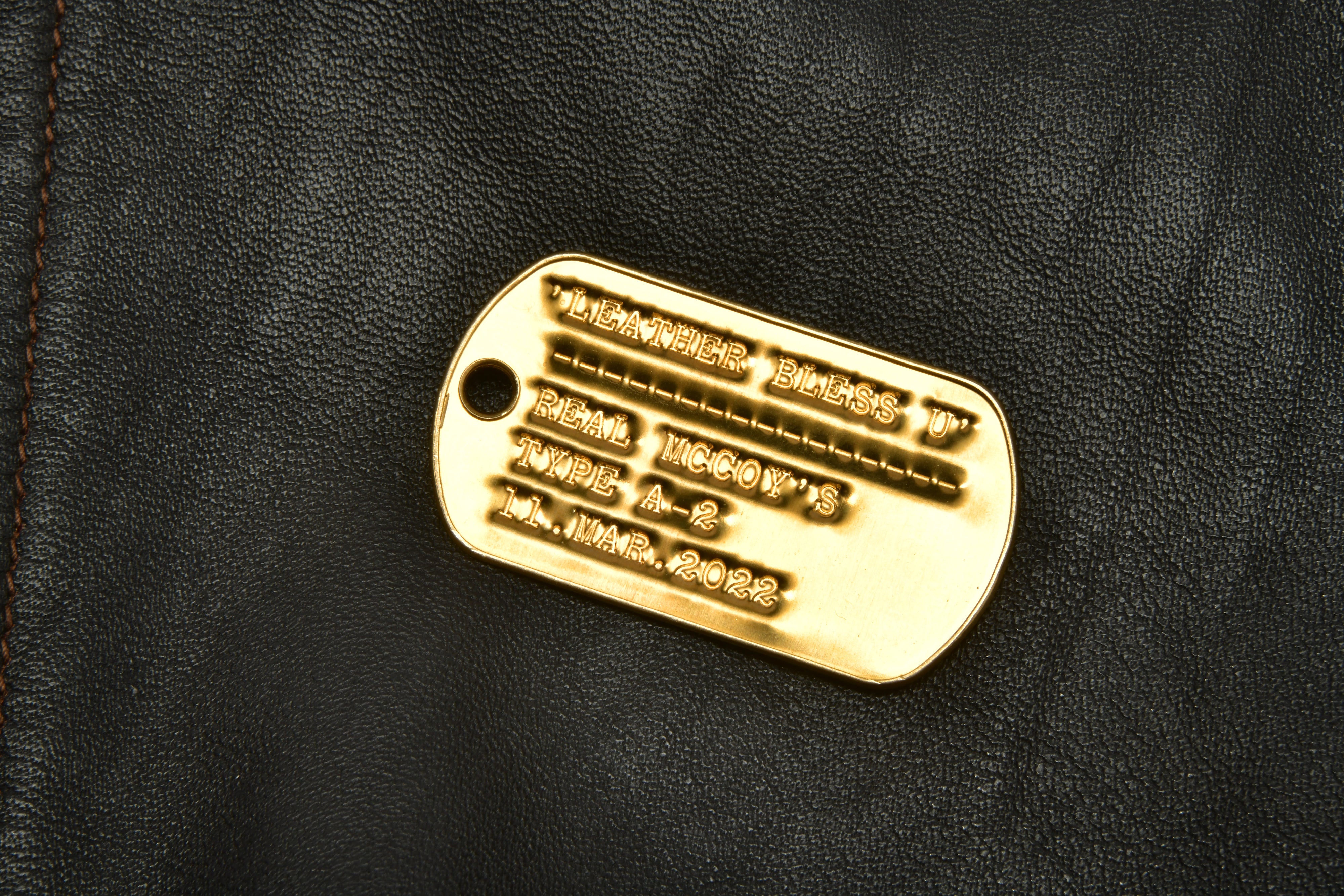 3本セット》NAKATA HANGER x Lightning 真鍮ドッグタグ付き 革ジャン