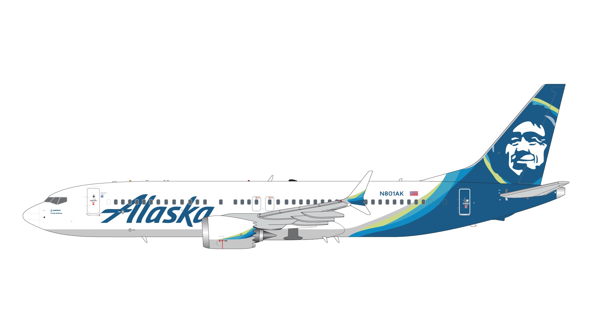 G2ASA1317 GEMINI 200 Alaska Airlines / アラスカ航空 B737 MAX8