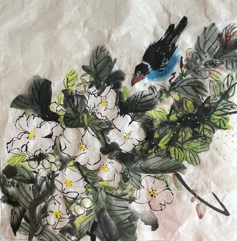 月梅カラー水墨画｜高藤月梅の描くインテリアとして飾れる水墨画販売と